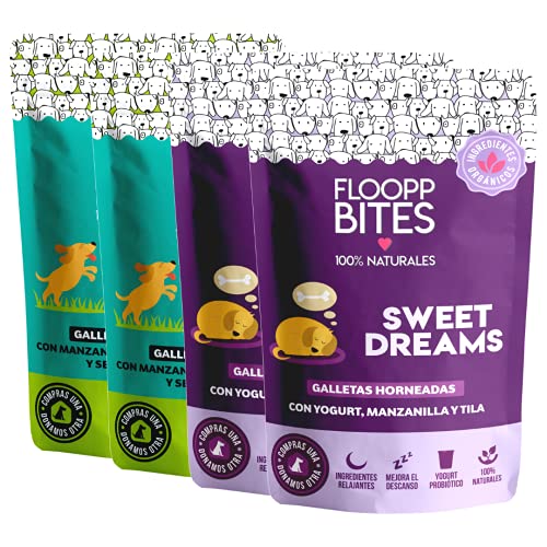 FlooppBITES Chuches para Perros - Snacks para Perro - Galletas Perro 100% Naturales - Premios y golosinas - Alimento complementario Perros - Pack 2 variedades (Total 400gr.)