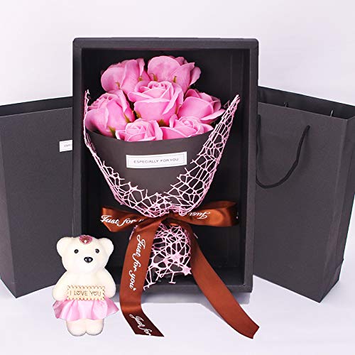 Flor de Jabón Caja de Regalo Rose Flores Artificiales Decoración para Bodas Regalos de cumpleaños Regalos de San Valentín