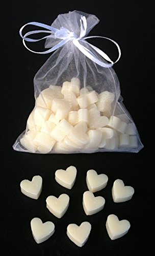 Florex Schafmilchseife Mini corazón de 50 unidades, natural, en bolsa de organza, jabón para invitados