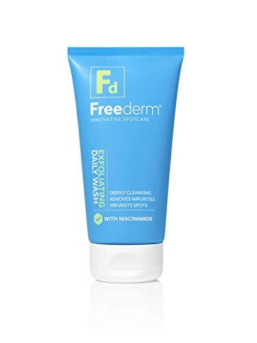 FREEDERM Jabón facial exfoliante diario para pieles propensas a manchas para eliminar el exceso de aceite y suciedad, evita manchas, con niacinamida, tubo, 150 ml