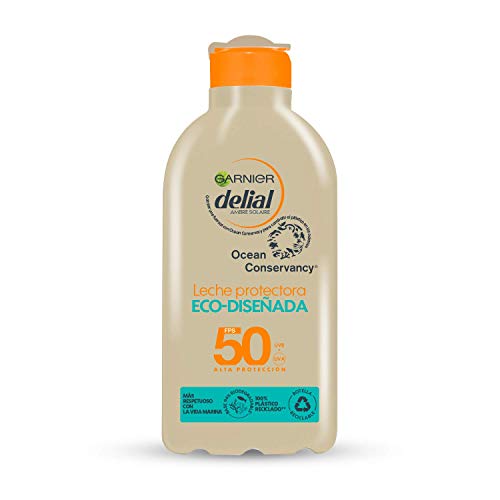 GARNIER DELIAL Leche Protectora Eco Diseñada Spf 50, Respetuosa Con La Vida Marina, Fórmula 94% Biodegradable 235 G, Vanilla