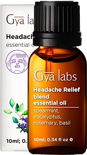Gya Labs mezcla de aceites esenciales para aliviar el dolor de cabeza para migrañas (10 ml) - Mezclas de aceites esenciales naturales para aromaterapia, congestión y sueño