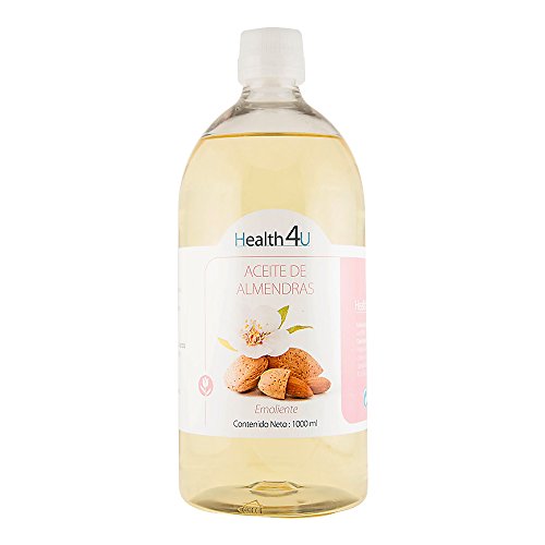 Health4U Aceite De Almendras Dulces - 100% Puro, Natural, Prensado En Frío Equilibra La Piel, Hidrata El Cabello Y El Cuerpo Aceite Esencial Para Masajes Bote, Dorado, 1000 Mililitro