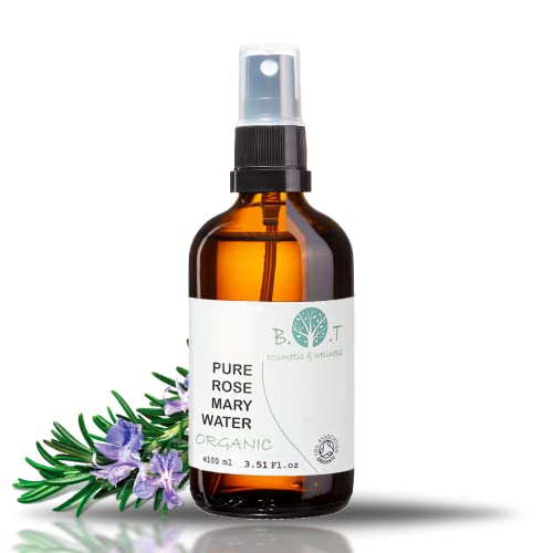 Hidrolato Ecológico de Romero Agua Floral Spray Facial- Loción Tónica para el cabello y la piel grasa y con acné (100 ml) Natural 100%
