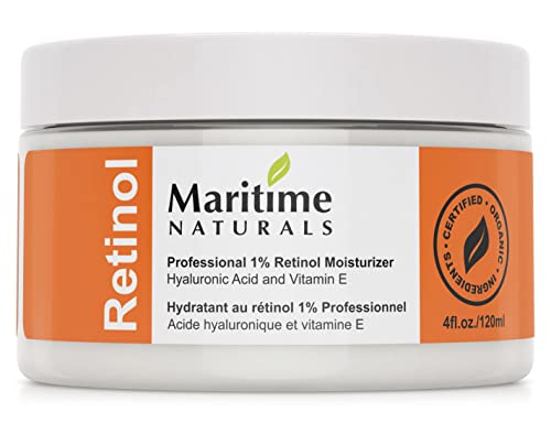 Inmensa 120 ml Crema Hidratante con Retinol + Ácido Hialurónico + Vitamina E - Retinol de grado profesional - Manteca de Karité - Vegana - Cuidado Natural de la piel por Maritime Naturals