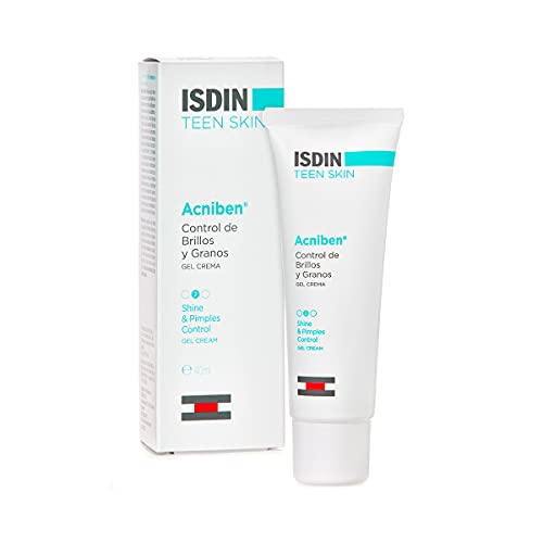 ISDIN ACNIBEN Gel Crema, Tratamiento para el Acne Facial Control de Brillos y granos, 40ml