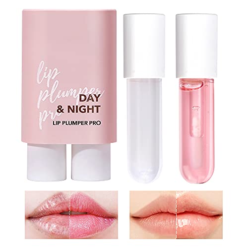 Juego de Relleno de Labios, Brillo de Labios, Voluminizador Labios Gloss, Aumentador de Labios, Contiene Brillo Labial Diurno Ynocturno, para Labios llenos e Hidratados dar Volumen