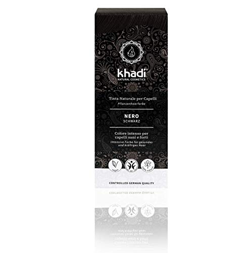 Khadi - Tinte vegetal negro en polvo, 100 g, 100% natural