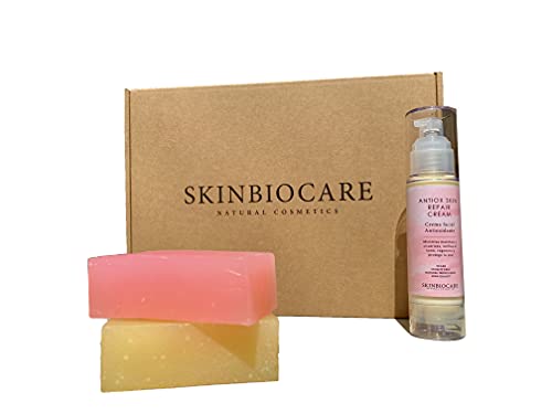 Kits Solucionador de Acné Reparación Total- Tratamiento para el Acné con jabones de Rosa Mosqueta, Pomelo y Crema Antioxidante de Rosa Mosqueta + AOVE