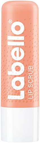 Labello Lip Scrub Fresa + Melocotón (5,5 ml), cuidado de labios innovador con partículas de origen natural, exfoliante de labios suave con vitamina E