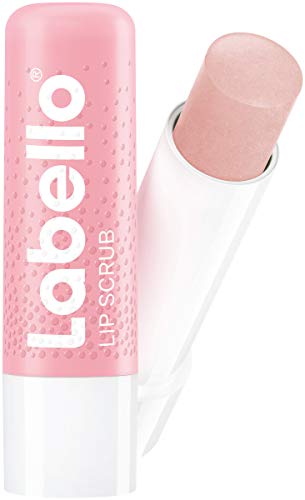 Labello Lip Scrub Wild Rose (5,5 ml) - Cuidado de labios innovador con partículas exfoliantes de origen natural, peeling de labios suave con vitamina E