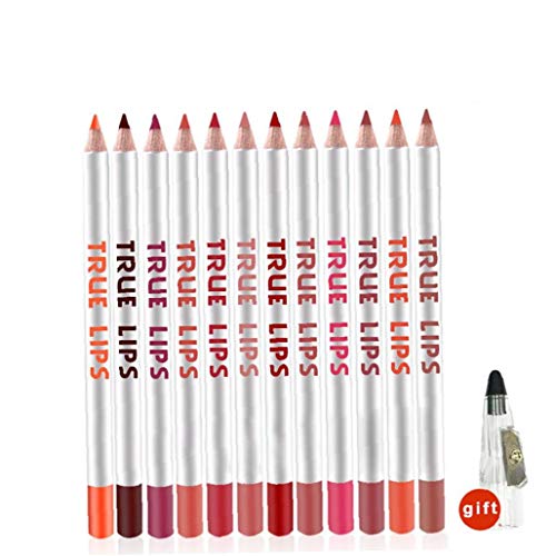 Lápices 1pack Mate Lip Liner Lápiz Set 12 Diversos Colores Natural del Labio del Maquillaje a Prueba De Agua De Alta Pigmentadas Y Terciopelo Duradero Delineador De Labios para Sexy Labios Maquillaje