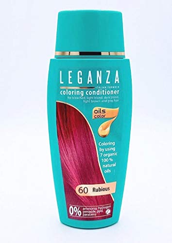 Leganza, 7 aceites naturales, bálsamo para el pelo de color rojo rubi 60