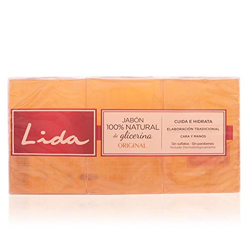 Lida Jabón 100% Natural con Glicerina - 3 Unidades