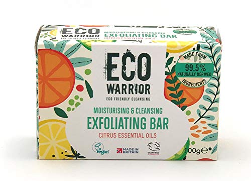 Little Soap Company Barra de limpieza sólida exfoliante hidratante y limpiadora Barra exfoliante aceites esenciales orgánicos naturales Veganos Eco Warrior Bares, cítricos, 100 gramos