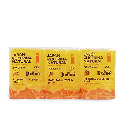 Lixone - Jabón de glicerina natural, Pack de 3 x 125 gr