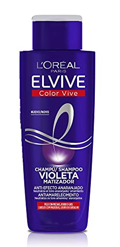 L'Oreal Paris Champú Violeta Matizador Anti-efecto Anaranjado, Para Pelo Teñido, Rubio, Decolorado o Fris, Elvive Color Vive , Pack Ahorro de 3 Unidades x200ml, Total: 600ml