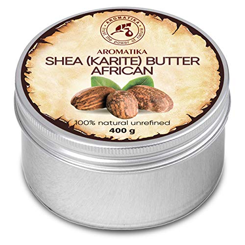 Manteca de Karité - 400g - Shea Butter Africana - Puro y Natural Butyrospermum Parkii - Óleo Corporal - Hidratante Corporal - Aceite para el Cabello - Piel - Uñas - Labios - Cuidado Facial