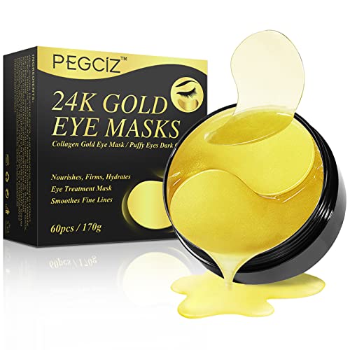 Máscara De Ojos De Oro De 24 Quilates, Máscara De Colágeno Para Ojos,Parches De Ojos Antienvejecimiento, Máscaras De Tratamiento De Ojos, Ojeras 60 Piezas / 30 Pares