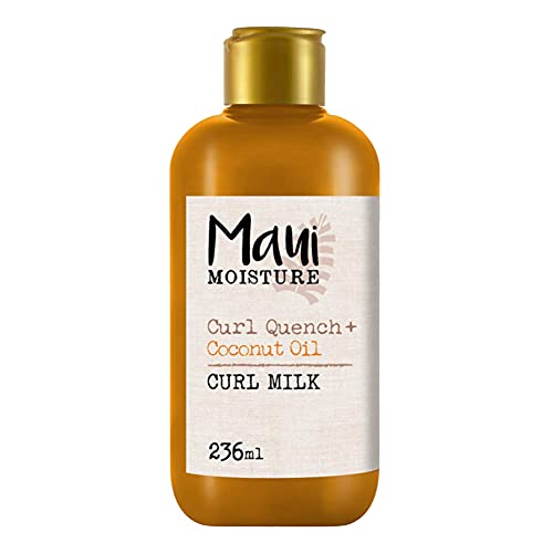 Maui Moisture, Crema de Aceite de Coco para Rizos Curl Milk, Define y Desenreda el pelo Rizado, 236 ml