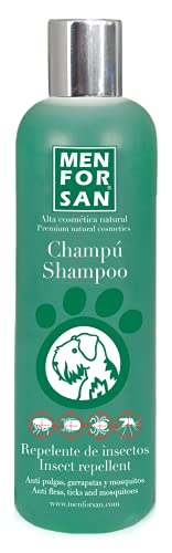 MENFORSAN Champú Repelente De Insectos Y Pulgas Para Perros 300ml, Con Citronela Ingrediente Natural