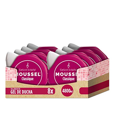 Moussel Gel Líquido Classique con Aceites Esenciales Naturales - Paquete de 8 x 600 ml - Total: 4800 ml