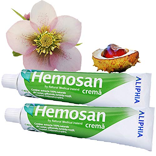 Natural Medical - Hemosan, paquete de 2  Crema de alivio rápido para picor, fisuras anales, hemorroides, eczemas anales, Pruritus ANI  100% ingredientes naturales