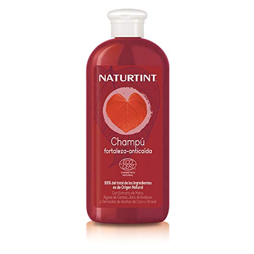 Naturtint - Champú fortaleza anticaída, limpia, fortalece y aporta densidad, frena la caída y aumenta el brillo, 99% ingredientes naturales, Vegano, con Maca, 330 ml