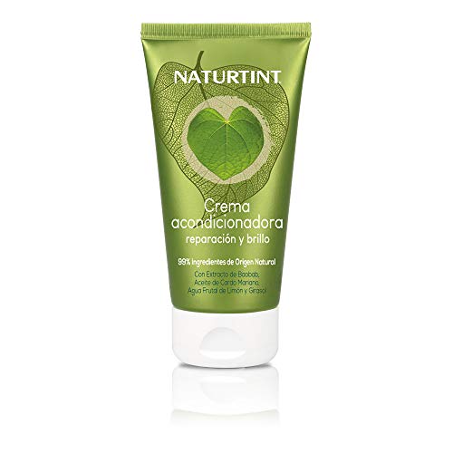 Naturtint Eco Crema Acondicionadora Reparación y Brillo - Aporta Fuerza y Brillo, Cabello Sedoso, Suave y Fácil de Peinar, 99% Ingredientes Naturales, Sin Siliconas ni Parabenos - 150 ml