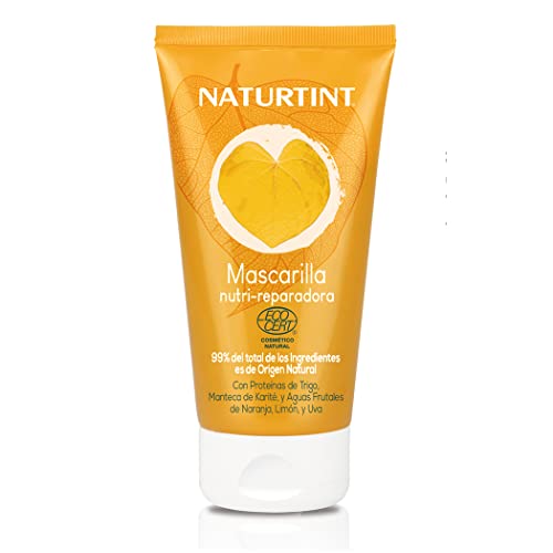 Naturtint Eco Mascarilla Nutrición y Reparación Profunda, Pelo Seco y Dañado, 99% Ingredientes Naturales, Sin siliconas ni Parabenos, Manteca de Karité y Aguas Frutales - 150 ml