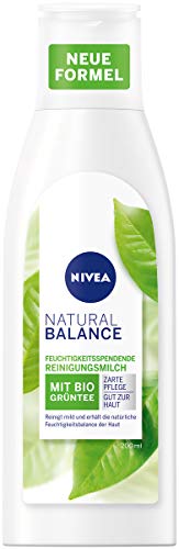 NIVEA Natural Balance - Leche limpiadora facial (200 ml), té verde y aceite de semillas de colza, leche limpiadora que elimina el maquillaje a fondo y cuida