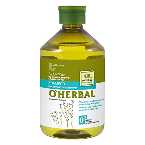 O'Herbal Champú Cabello / Pelo Seco Y Dañado Hidratante Natural Ecológico Sin Sulfatos Ni Siliconas Con Extracto De Lino O'Herbal 500Ml 500 ml