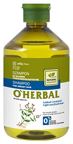 O'Herbal Champú Cabello/Pelo Graso Natural Ecológico Sin Sulfatos Ni Siliconas Con Extracto De Menta O`'Herbal 500Ml 500 ml