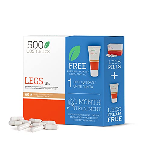 Packs 500Cosmetics Legs: Pastillas + Crema naturales para Prevenir y Aliviar las Varices - Mejora la Circulación Sanguínea y Reduce el Hinchazón