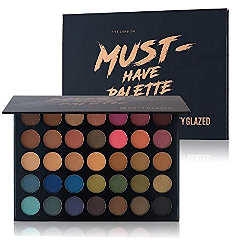 Paleta de sombra de ojos esmaltada de belleza, paleta profesional de sombra de ojos mate, resistente al agua, en polvo, pigmentos naturales, nude, ojos ahumados