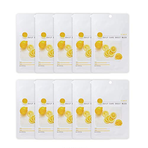 [Paquete De 10] EUNYUL Daily Care Mascarilla Facial Vitamina 22ml x 10pcs Coreana Vegan Ingredientes Naturales & Hidratante