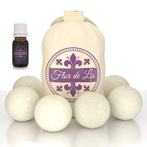 Pelotas para secadora con aceite esencial Lavanda, perfecto perfume natural para tu ropa, bola de lana, bolas de secadora reutilizables, función amortiguadora, ambientador