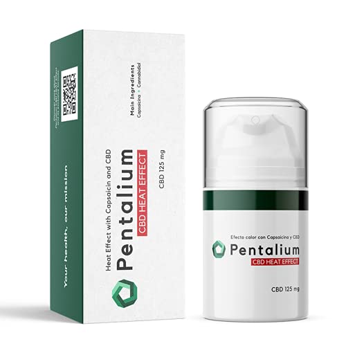 Pentalium CBD Heat Effect - Cannabidiol Crema para el Alivio de Dolores Musculares y Articulares - Pomada Antiinflamatoria con Cannabidiol y Capsaicina 50 g, CBD 125 mg