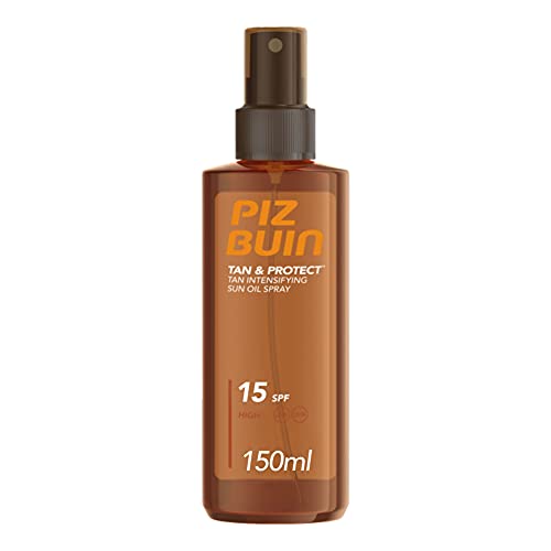 Piz Buin, Protección Solar Aceite en Spray, Tan & Protect Acelerador del Bronceado SPF 15 Protección Media, 150 ml