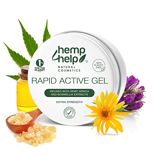 RAPID ACTIVE GEL | Crema Dolores Musculares y Articulaciones | Gel Piernas Cansadas Natural de Cañamo, Arnica, Boswellia y Consuelda | Crema Masaje Muscular de Espalda, Rodilla, Pies | 200 ml