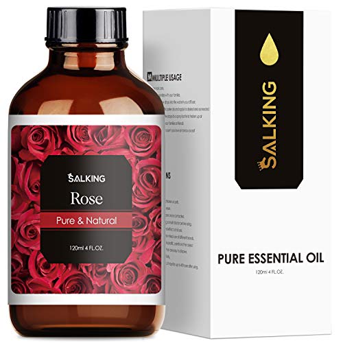 SALKING Aceite Esencial de Rosa 120ml,100% Puro Aceites Esenciales para Humidificador,Aceites Esenciales Naturales Aceite Perfumado de Rosa, Regalos Originales para Mujer