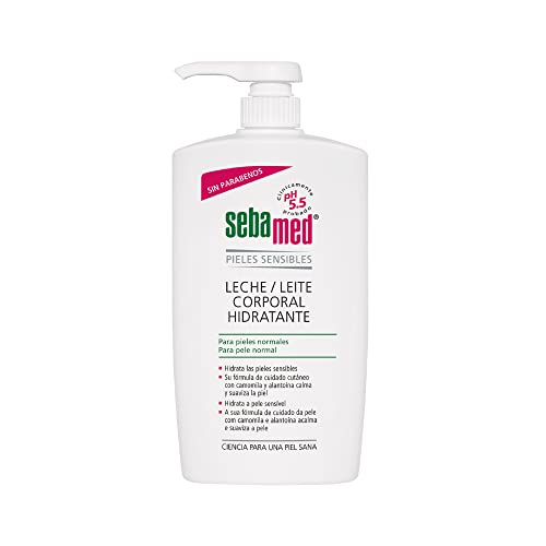 Sebamed Leche Corporal 750 ml, la emulsión de aceite en agua preserva el contenido de humedad natural de la piel, Refuerza y protege el manto ácido de la piel, Adecuado para pieles sensibles