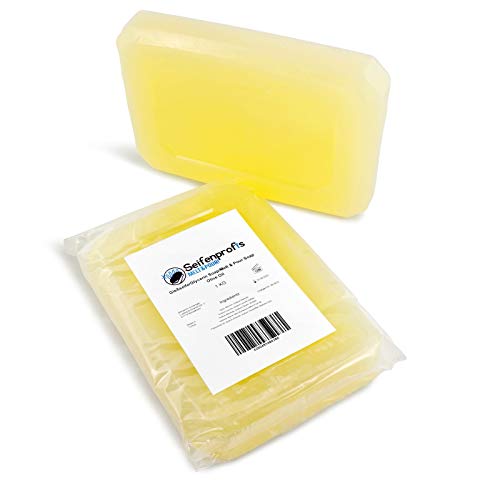 Seifenprofis - Jabón de aceite de oliva - Jabón de glicerina crudo base de jabón - Amarillo dorado (libre de SLS) (1 kg)