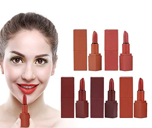 Set de lápices labiales mate de 5 colores, color natural y duradero, brillo de labios con lápiz labial, hidratante y energizante, adecuado para todo tipo de personas