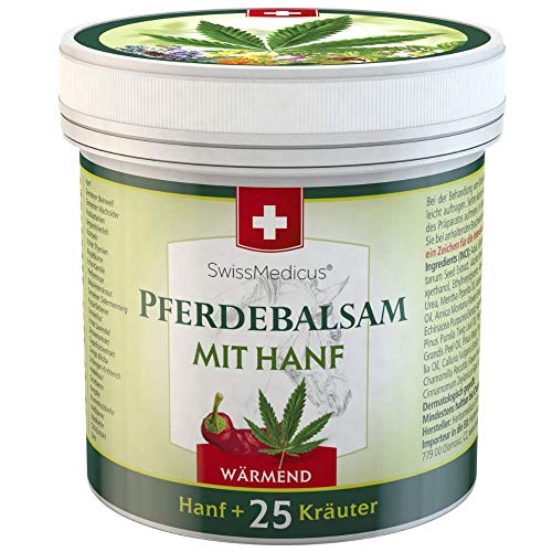 SwissMedicus - Pferdebalsam - El bálsamo de caballo con cannabis  efecto calor - Alivio real para el sistema muscular - 25 tipos de hierbas, 500 ml, crema de caballo para musculos