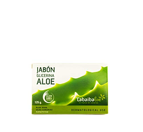 TABAIBA Aleo Vera Soap, Jabón de Glicerina con Aloe Vera, 125 gr
