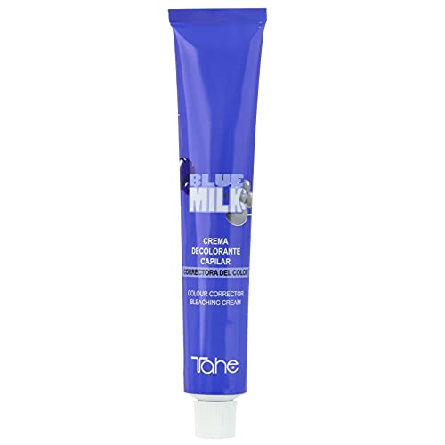 Tahe Blue Milk Crema Decolorante Capilar de Cabellos Naturales y Correctora de Cabellos Aclarados Químicamente, 100 ml