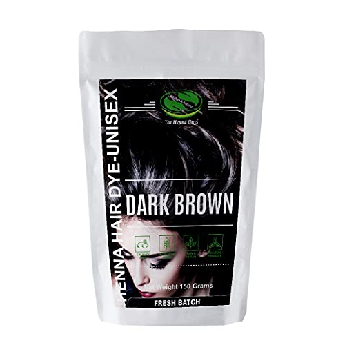 Tinte/tinte para cabello y barba con henna 100 gramos - Color de cabello sin químicos - The Henna Guys (1 Pack, Dark Brown)