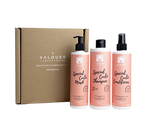 Válquer Profesional Pack Método Curly Champú 400 ml + Mascarilla 290 ml + Acondicionador 300 ml Especial Rizos, Cabellos Rizados, Sin Sulfatos, Sin Sal. Rizos Perfectos. Hasta 96% origen natural