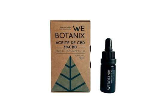 WeBotanix | Aceite CBD 3% | CBD Oil | 10 ml | CBD Extracto Gotas | Aceite de Cáñamo Para Dormir Bien, Uso Medicinal, Dolores Musculares | Aceite de Cannabidiol | 100% Natural | Uso Tópico